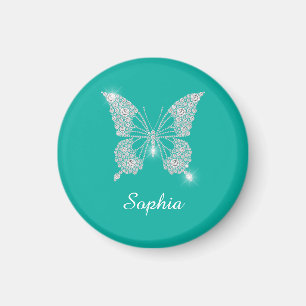 White Diamond Butterfly, Script Name, Teal Magnet