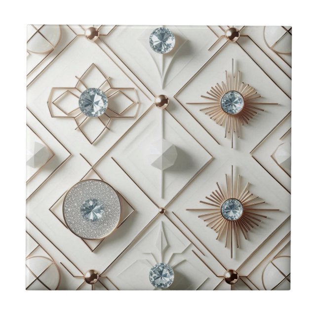White Diamond Mid Century Modern  Tile (Front)