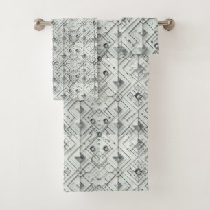 White Diamond Mid Century Modern Towel Set