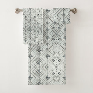 White Diamond Mid Century Modern Towel Set