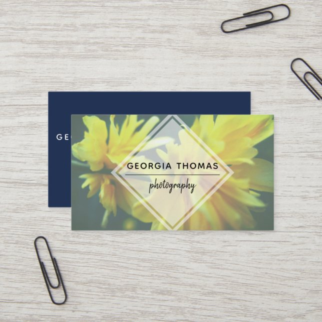 White Diamond Photo Business Card (Front/Back In Situ)