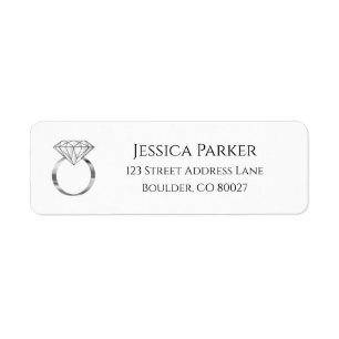 White Diamond Wedding Ring Engaged Return Address