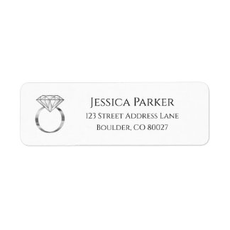 White Diamond Wedding Ring Engaged Return Address