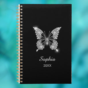 White Diamonds Butterfly, DIY Script Name, Black N Planner