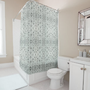 White Diamonds Mid Century Modern Shower Curtain