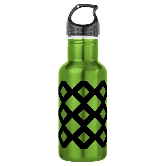 White Diamonds on Black 532 Ml Water Bottle (Front)