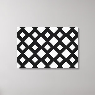 White Diamonds on Black Canvas Print