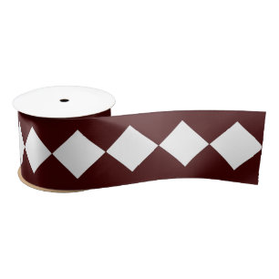 White Diamonds on Coloured  Satin Ribbon