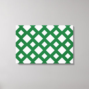 White Diamonds on Green Canvas Print