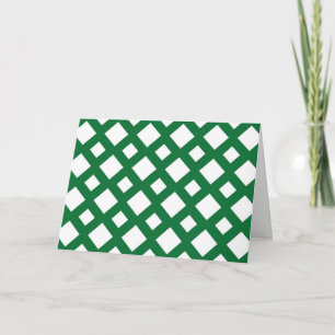 White Diamonds on Green Holiday Card