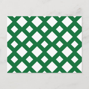 White Diamonds on Green Postcard