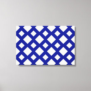 White Diamonds on Navy Canvas Print