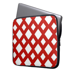 White Diamonds on Red Laptop Sleeve