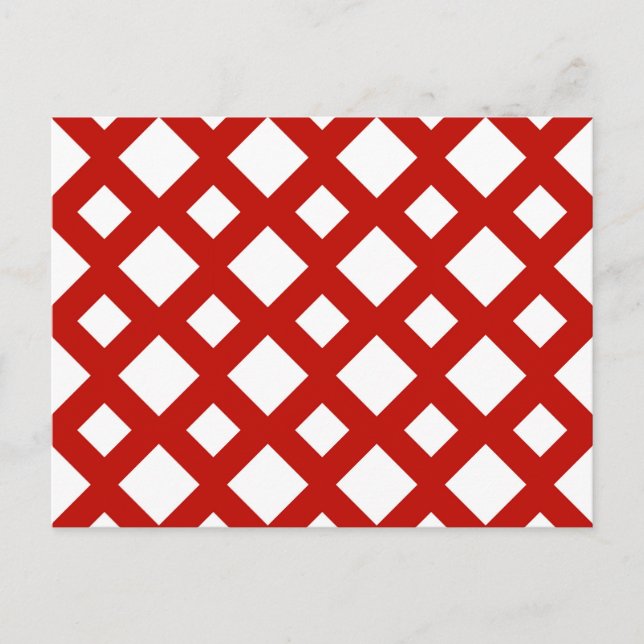 White Diamonds on Red Postcard (Front)