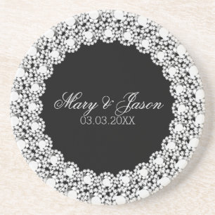 White Diamonds- Save The Date Coaster