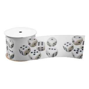 White Dice On White Satin Ribbon