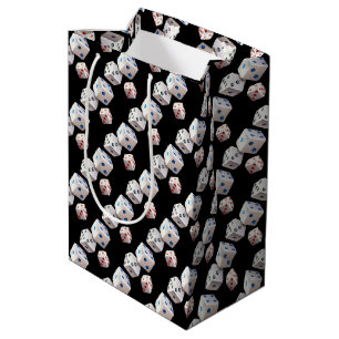 White Dice With Coloured Dots Medium Gift Bag