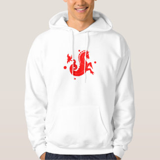 White Dimonus Hooded Sweatshirt "RED Seahorse".