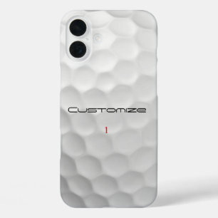 White Dimpled Golf Ball Texture Custom Name Number iPhone 16 Plus Case