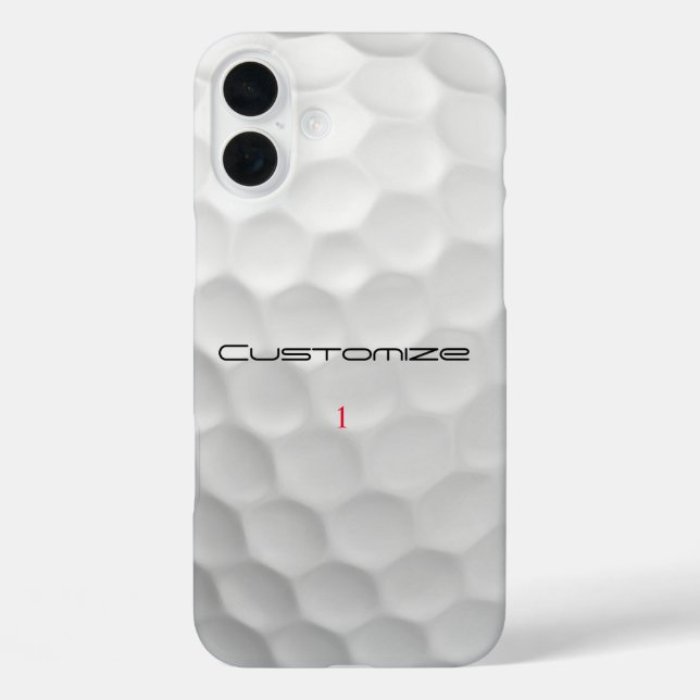 White Dimpled Golf Ball Texture Custom Name Number Case-Mate iPhone Case (Back)