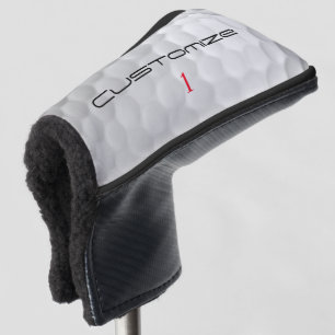 White Dimpled Golf Ball Texture Custom Name Number Head Cover
