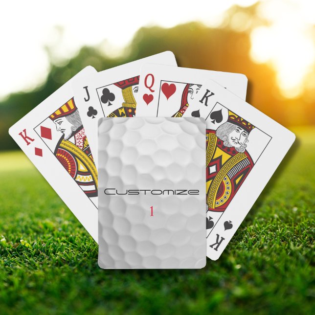 White Dimpled Golf Ball Texture Custom Name Number Playing Cards (Creator Uploaded)