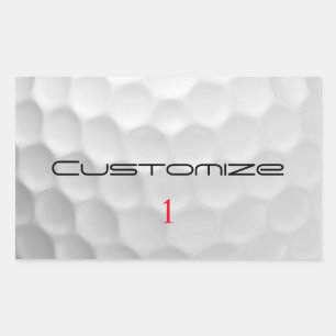 White Dimpled Golf Ball Texture Custom Name Number Sticker