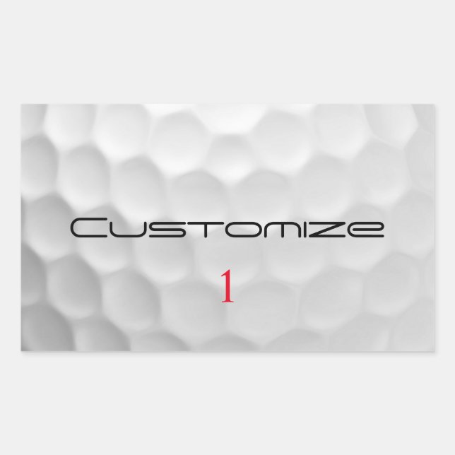 White Dimpled Golf Ball Texture Custom Name Number Sticker (Front)