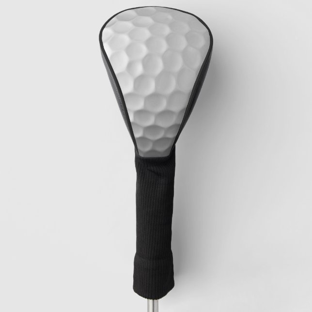 White Dimpled Golf Ball Texture Head Cover (Front)
