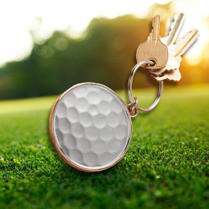 White Dimpled Golf Ball Texture Keychain