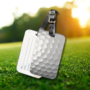 White Dimpled Golf Ball Texture Luggage Tag