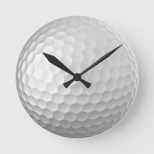 White Dimpled Golf Ball Texture Round Clock (Front)