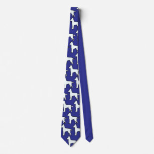White Dog Deep Blue Tie