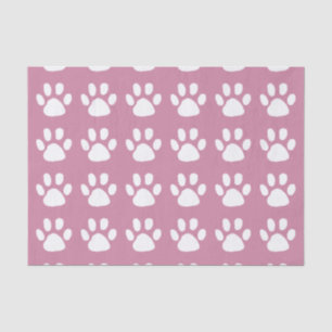White Dog Footprints Your Background Colour Tissue Paper