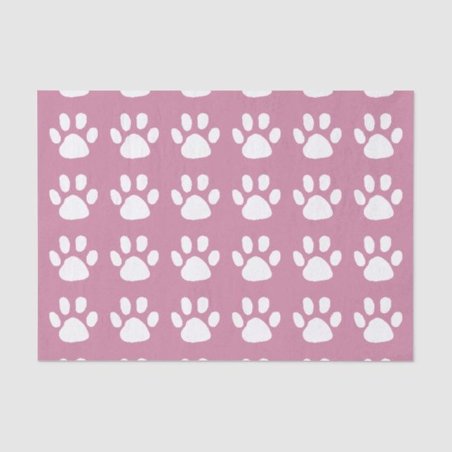White Dog Footprints Your Background Colour Tissue Paper (Front)