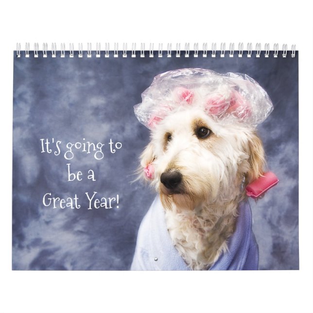 White Dog Funny Calendar Golden Doodle (Cover)