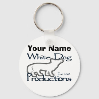 White Dog - Keychain (Customize or Personalize)