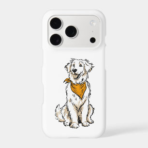White Dog Orange Bandana Phone Case