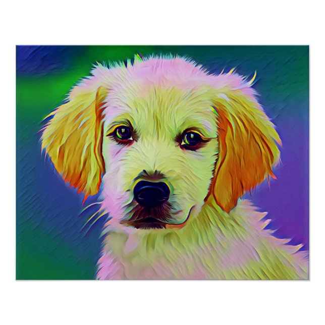 White Dog Painting Artwork-56742 Poster (Front)