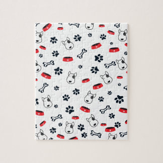  White dog Pattern  Jigsaw Puzzle