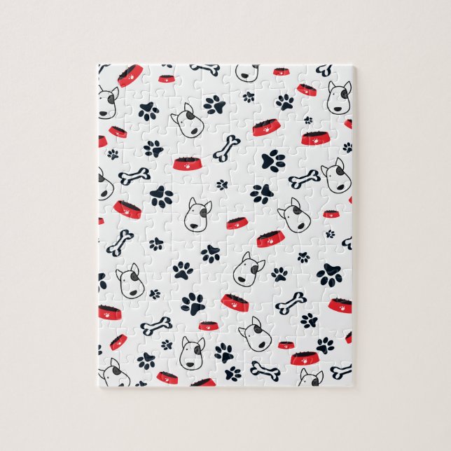  White dog Pattern  Jigsaw Puzzle (Vertical)