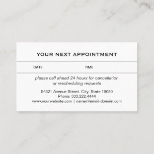  White Dog Paw on black Pet Grooming Service  Appointment Card