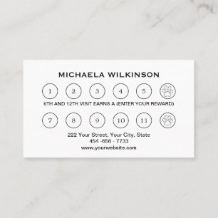  White Dog Paw on black Pet Grooming Service  Loyalty Card