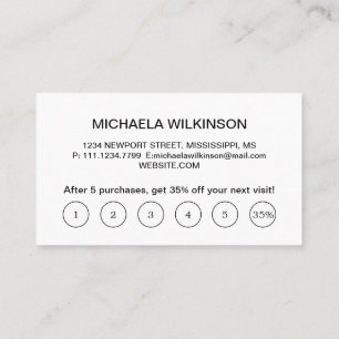  White Dog Paw on black Pet Grooming Service  Loyalty Card