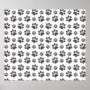 White dog paw print pattern