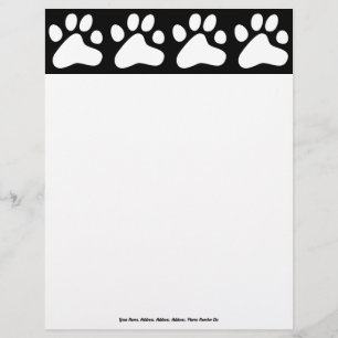 White Dog Paws, Your Name, Address, Address, Ad... Letterhead