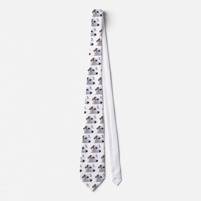 White Dog with Faithful Eyes, Animal Pets Dogs BFF Tie (Front)