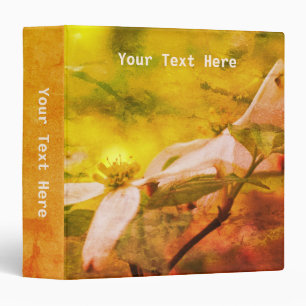 White Dogwood Blossoms Floral Art Personalized  Binder