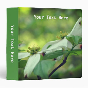 White Dogwood Blossoms Floral Personalized Binder