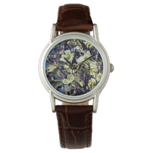 White Dogwood Flower Blossoms Personalized Watch